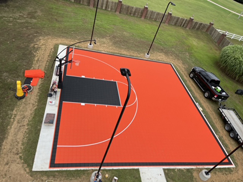 Red Basketball Court